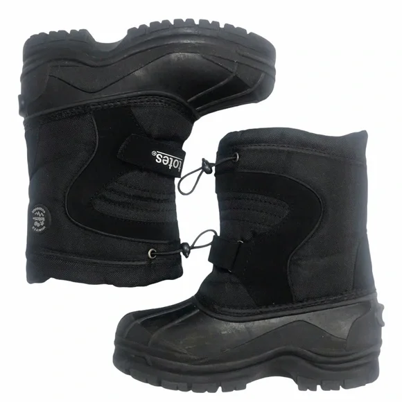 TOTES Connor Kids Waterproof Snow Boots with Removable Liner Black - Picture 3 of 10